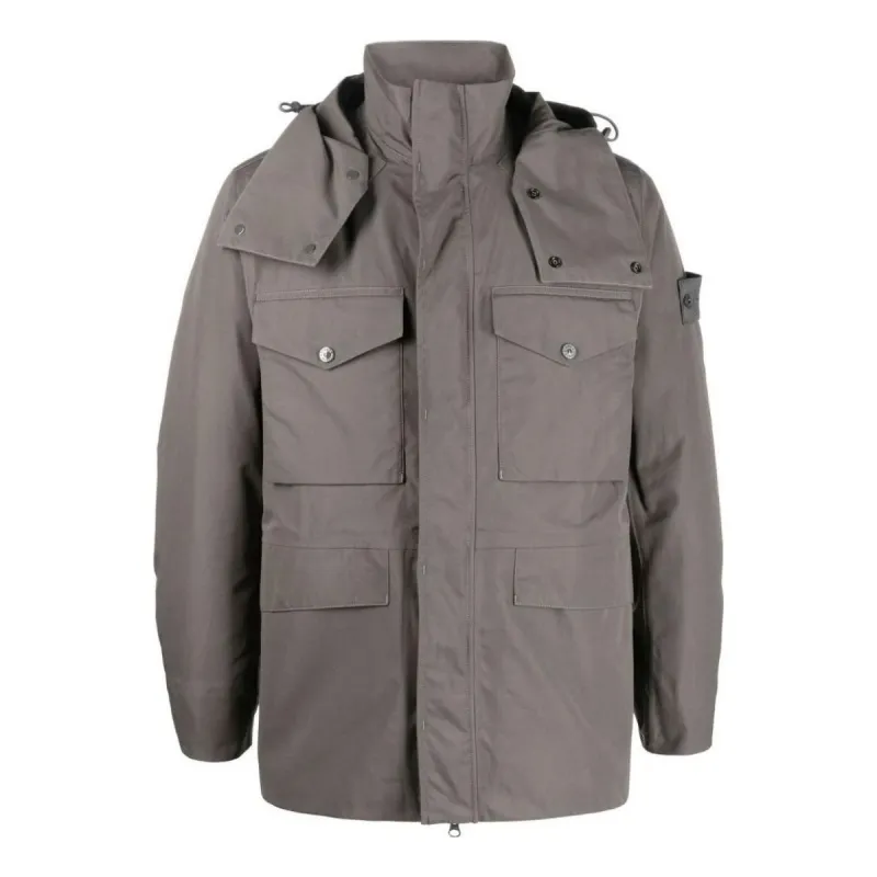 STONE ISLAND Detachable Hooded Down Jacket 'Grey' 7715437F1-V0067 sold by KicksCrew