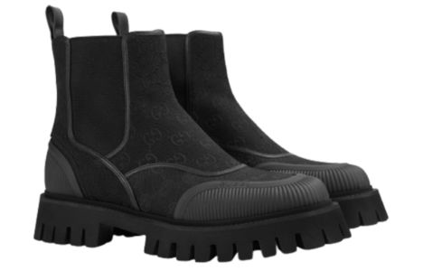 Gucci GG Ankle Boot 'Black Canvas' 739777-FAB5I-1000 sold by KicksCrew