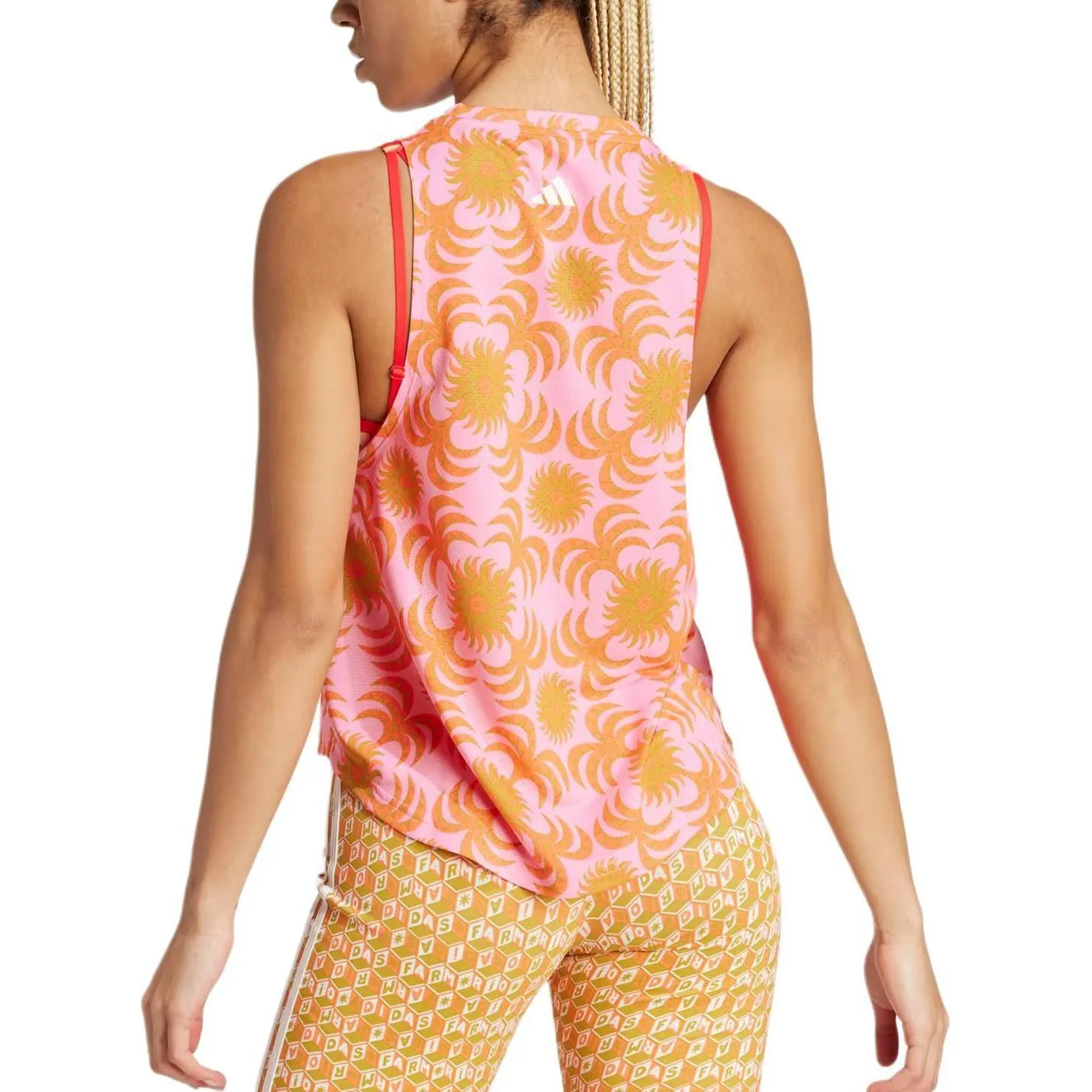 (WMNS) adidas x FARM Rio Training Tank 'Pink Orange' IQ4495 sold by KicksCrew product image thumbnail 3