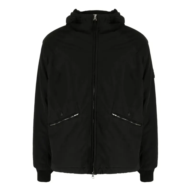 STONE ISLAND Compass-motif Hooded Jacket 'Black' 791541631-V0029 sold by KicksCrew