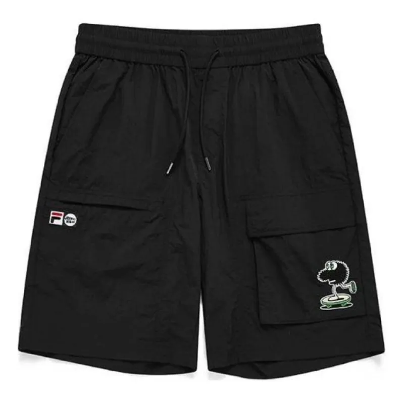FILA FUSION x Jeremyville Woven 5-Inch Shorts 'Black' T11M139803A-BK sold by KicksCrew