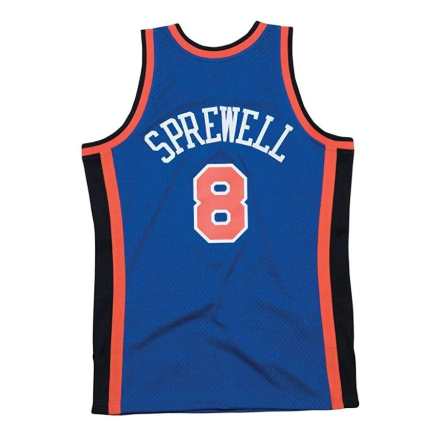 Mitchell & Ness x NBA New York Knicks 1998-99 Road Swingman Jersey 'Latrell Sprewell 8' SMJYAC18055-NYKROYA98LSP sold by KicksCrew product image thumbnail 2