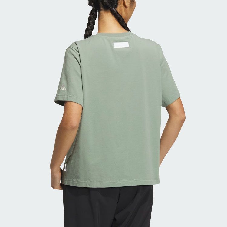 (WMNS) adidas Sportswear Three Stripes T-Shorts 'Green' IS7402 sold by KicksCrew product image thumbnail 2