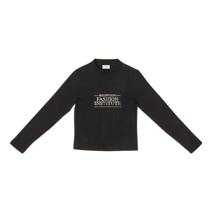 Balenciaga Fashion Institute Long Sleeve T-shirt Medium Fit 'Black' 698124TMVH51073 sold by KicksCrew