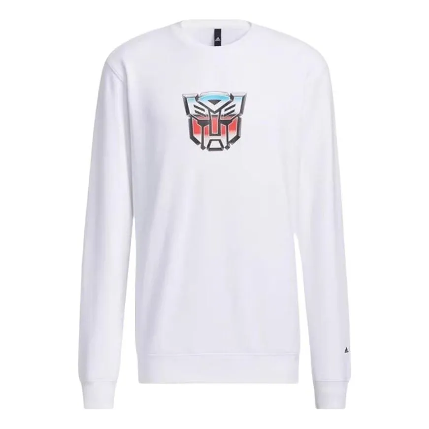 adidas x Transformers Crossover Cartoon Printing Round Neck Long Sleeves T-Shirt 'White' HN4183 sold by KicksCrew