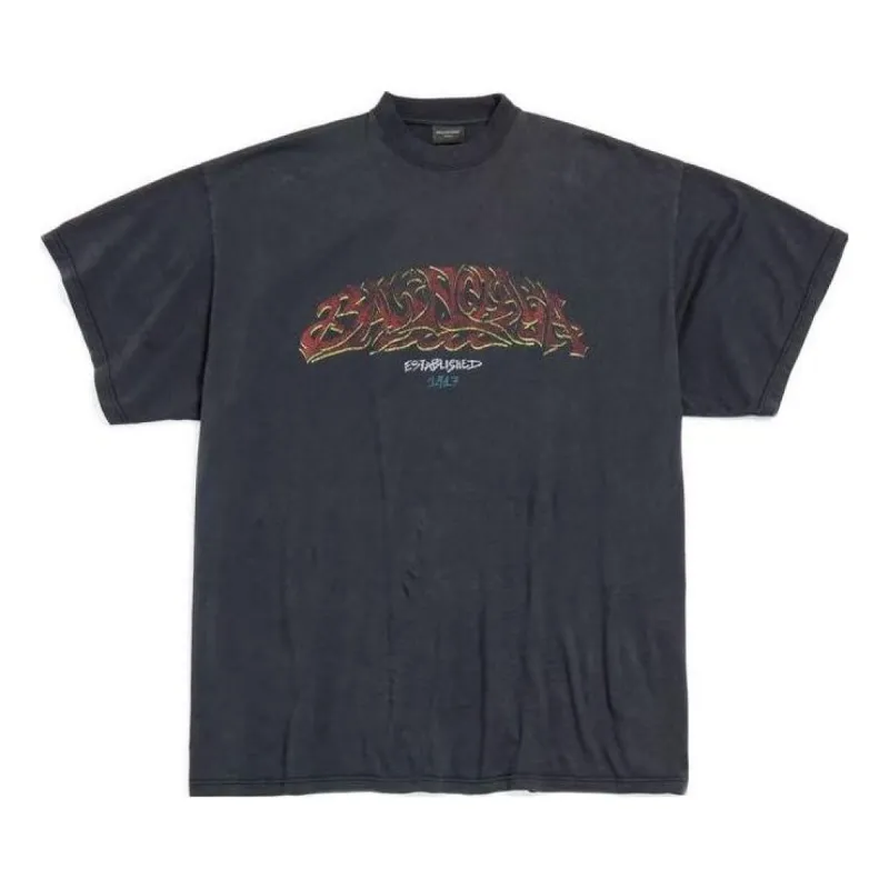 Balenciaga Offshore T-shirt Oversized 'Black Faded' 739028TPVM81568 sold by KicksCrew