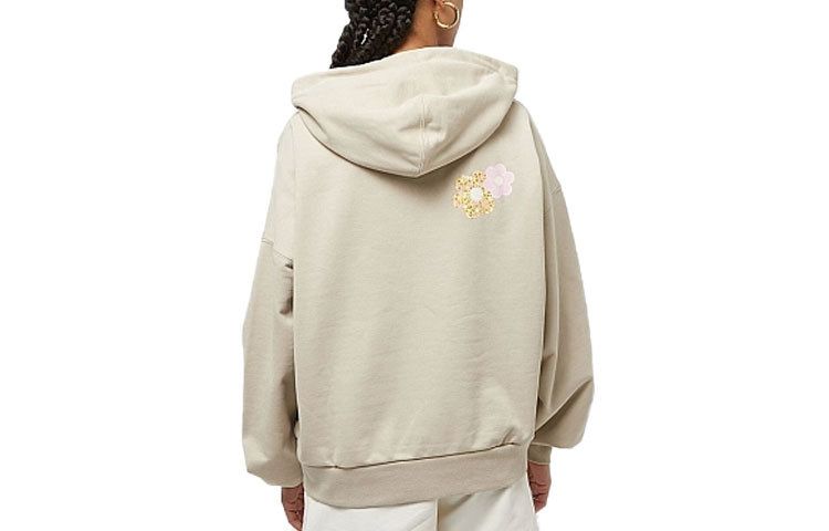 (WMNS) Converse Flora Logo Hoodie 'Beige' 10025521-A02 sold by KicksCrew product image thumbnail 2
