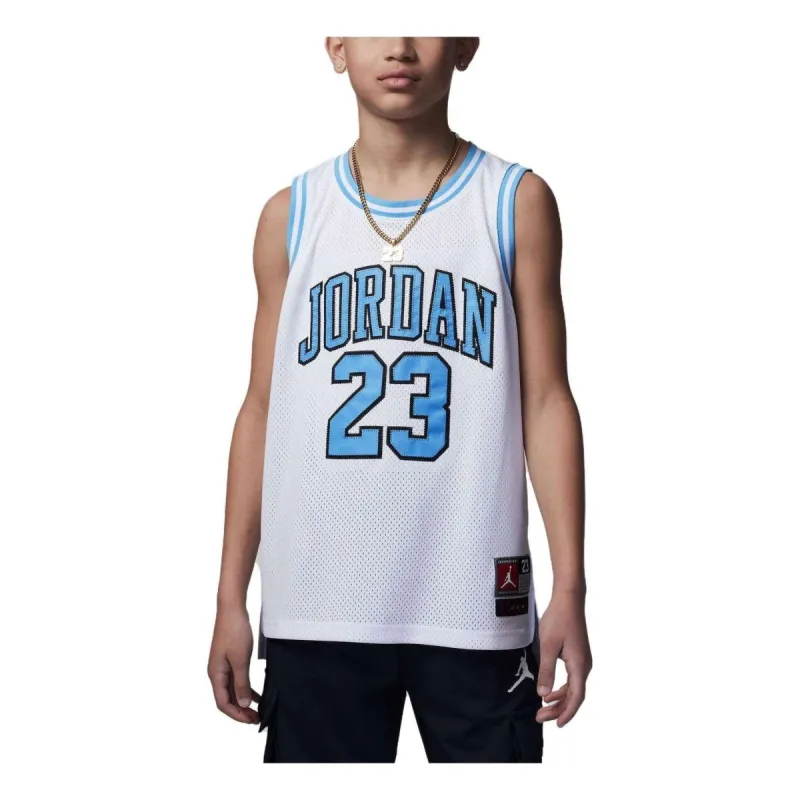 (GS) Air Jordan 23 Basketball Jersey 'White University Blue' DX8461-101 sold by KicksCrew