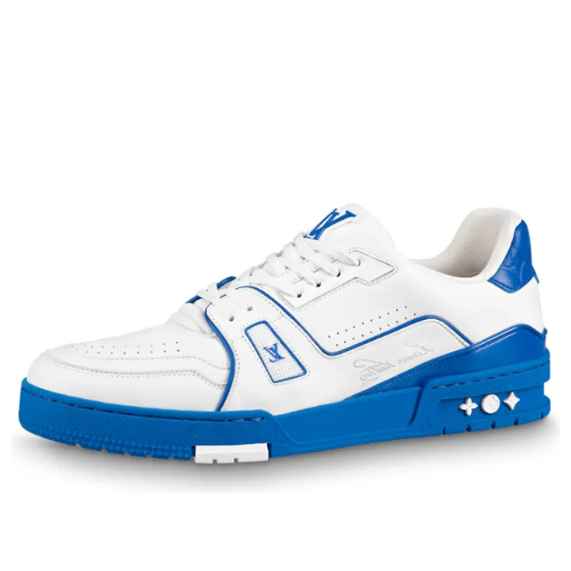 LOUIS VUITTON LV Trainers 'White with Blue' 1AAGZ6 sold by KicksCrew
