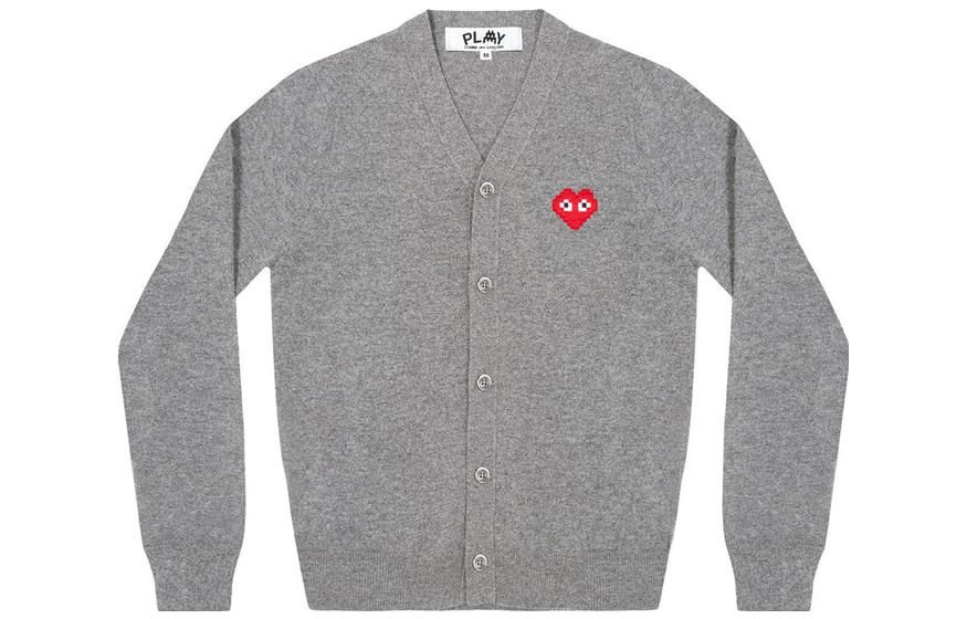 COMME des GARCONS PLAY x Invader Cardigan 'Grey' AZ-N084-051-2 sold by KicksCrew product image thumbnail 2