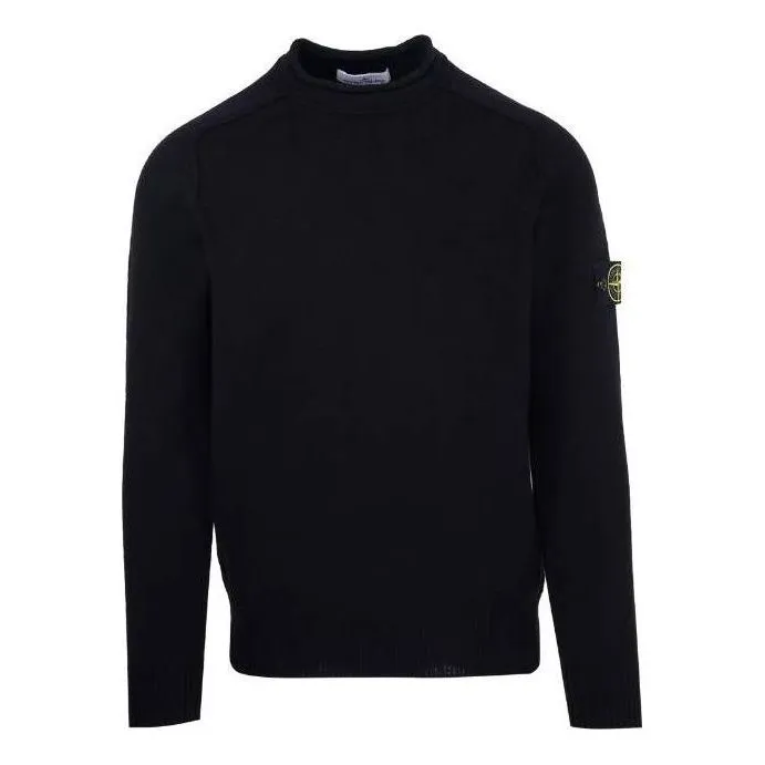 STONE ISLAND Logo Patch Detail Crewneck Sweater 'Black' 7815528D3-V0029 sold by KicksCrew