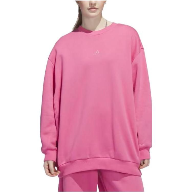 (WMNS) adidas ALL SZN Fleece Oversized Crew Sweatshirt 'Pink' IM0329 sold by KicksCrew product image thumbnail 4