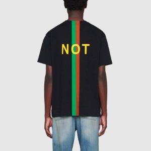 Gucci Fake/Not Print Oversize T-Shirt 'Black' 616036-XJCXX-1082 sold by KicksCrew