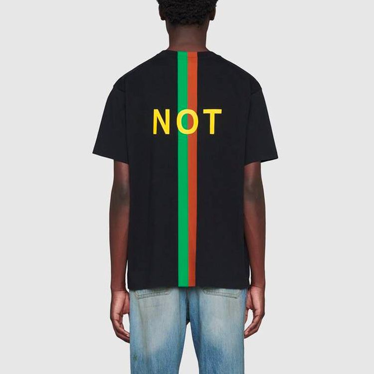 Gucci Fake/Not Print Oversize T-Shirt 'Black' 616036-XJCXX-1082 sold by KicksCrew product image thumbnail 6