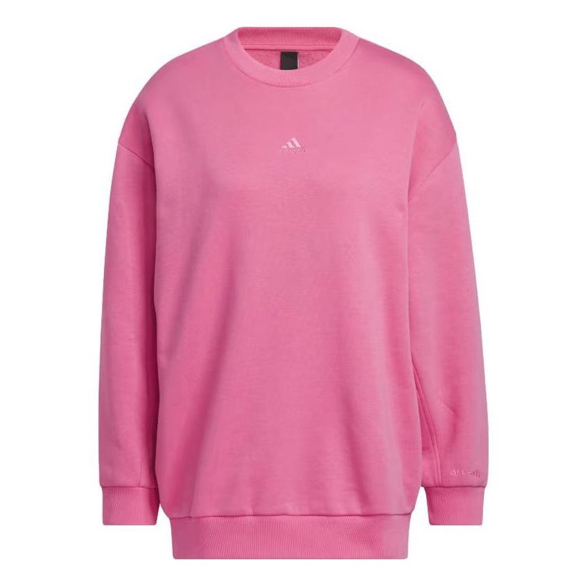 (WMNS) adidas ALL SZN Fleece Oversized Crew Sweatshirt 'Pink' IM0329 sold by KicksCrew