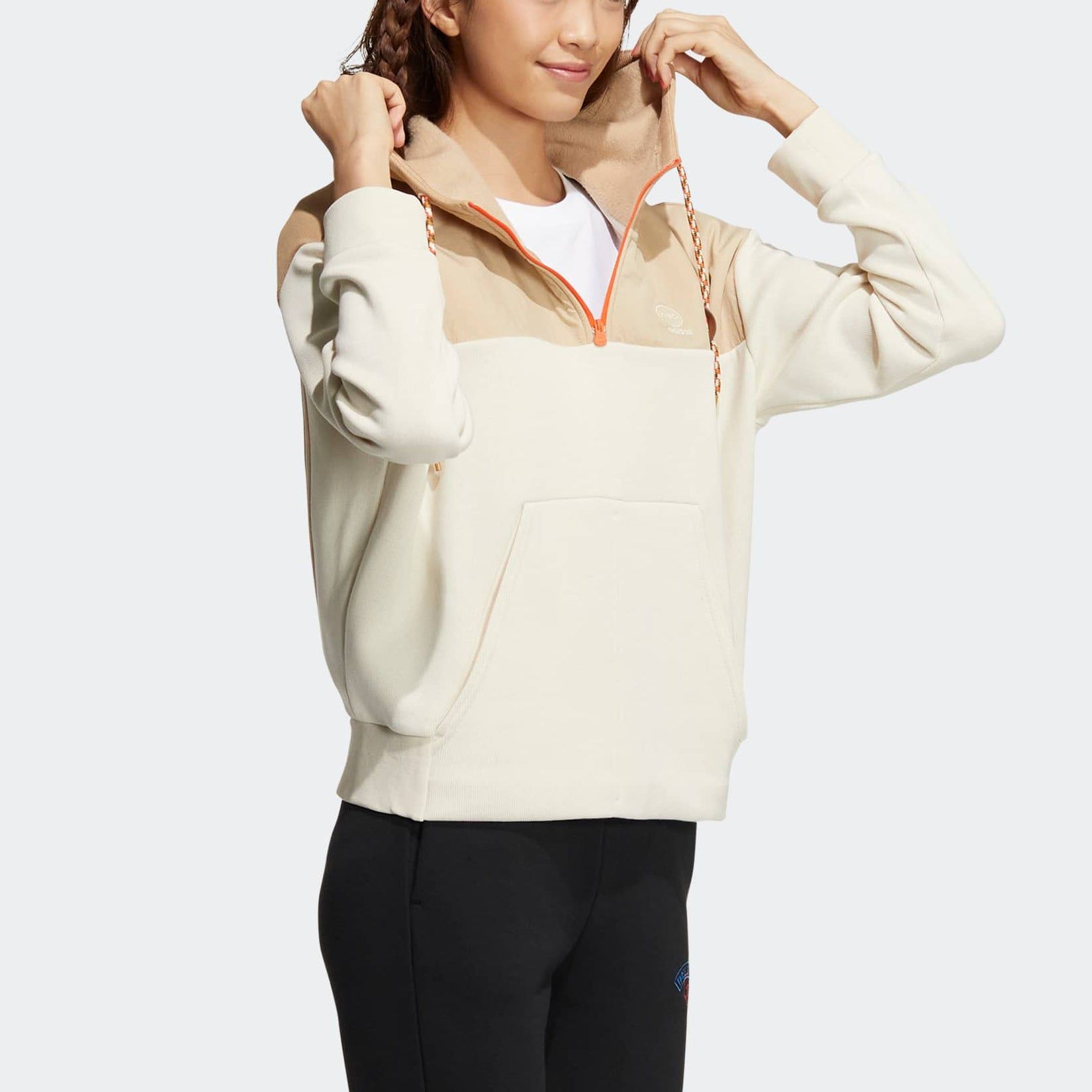 (WMNS) Adidas Neo Util Hoodies 'White Beige' HN2342 sold by KicksCrew product image thumbnail 4