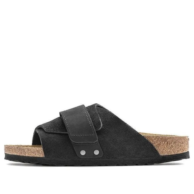 Birkenstock Kyoto Nubuck-Suede Leather Narrow Fit Sandals 'Black' 1022566 sold by KicksCrew