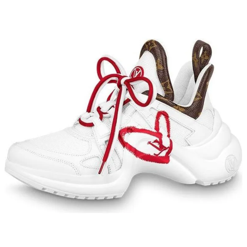 (WMNS) LOUIS VUITTON Archlight 1.0 Sneakers 'White with Red Heart and Bowtie' 1A99FL sold by KicksCrew