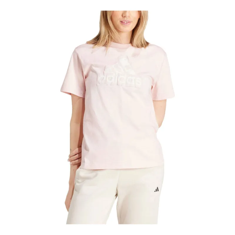(WMNS) adidas Future Icons Graphic T-shirt Asia Sizing 'Light Pink' IY3441 sold by KicksCrew