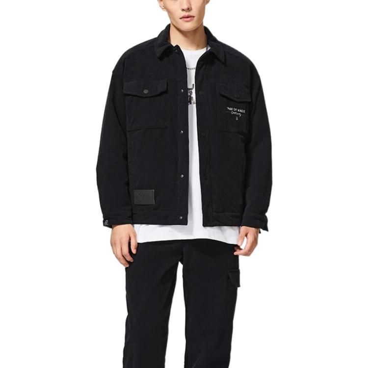 Li-Ning Way Of Wade Logo Corduroy Jacket 'Black' AJMS065-1 sold by KicksCrew product image thumbnail 3