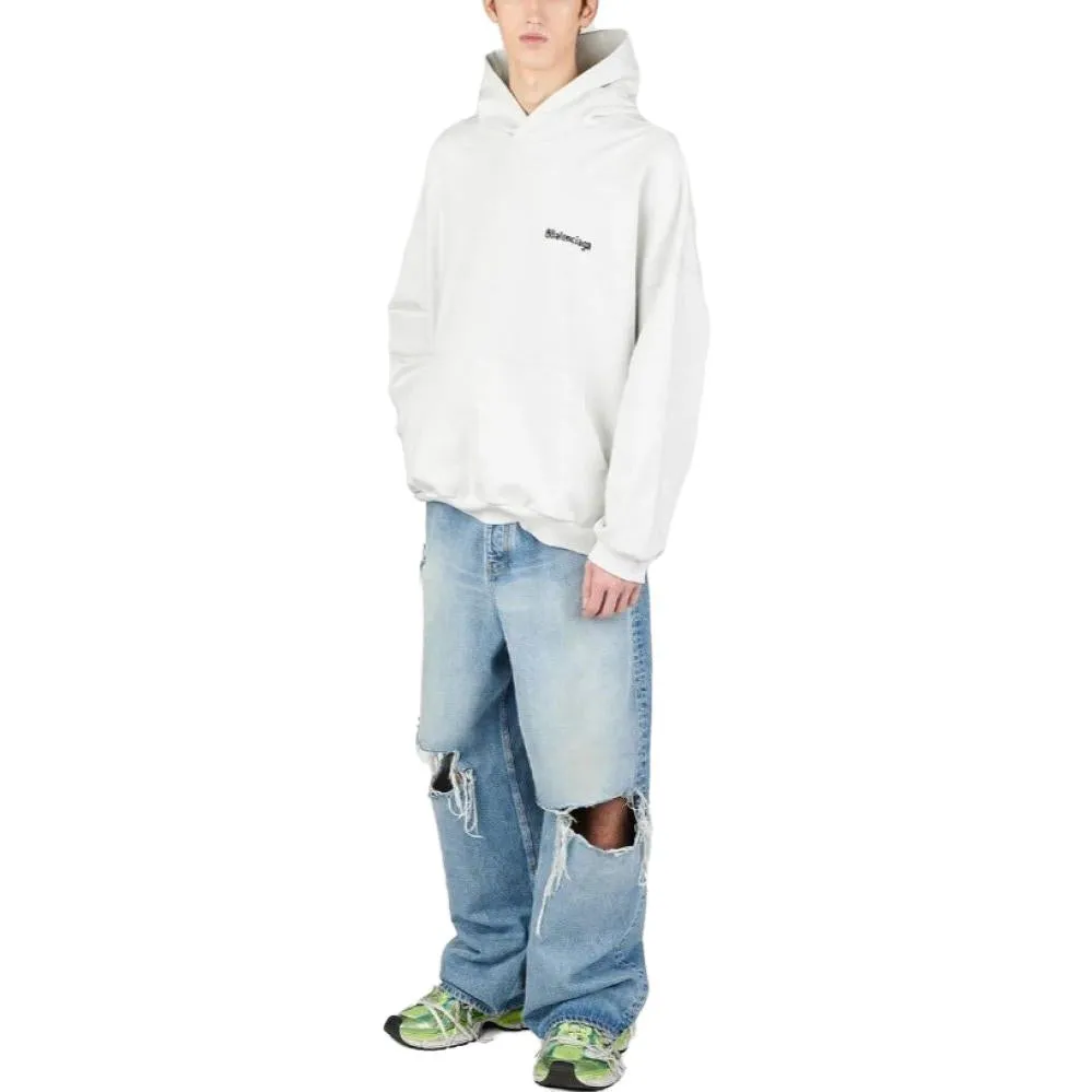 Balenciaga BB Corp Cotton Hoodie 'White' 713677TOVP19081 sold by KicksCrew product image thumbnail 4