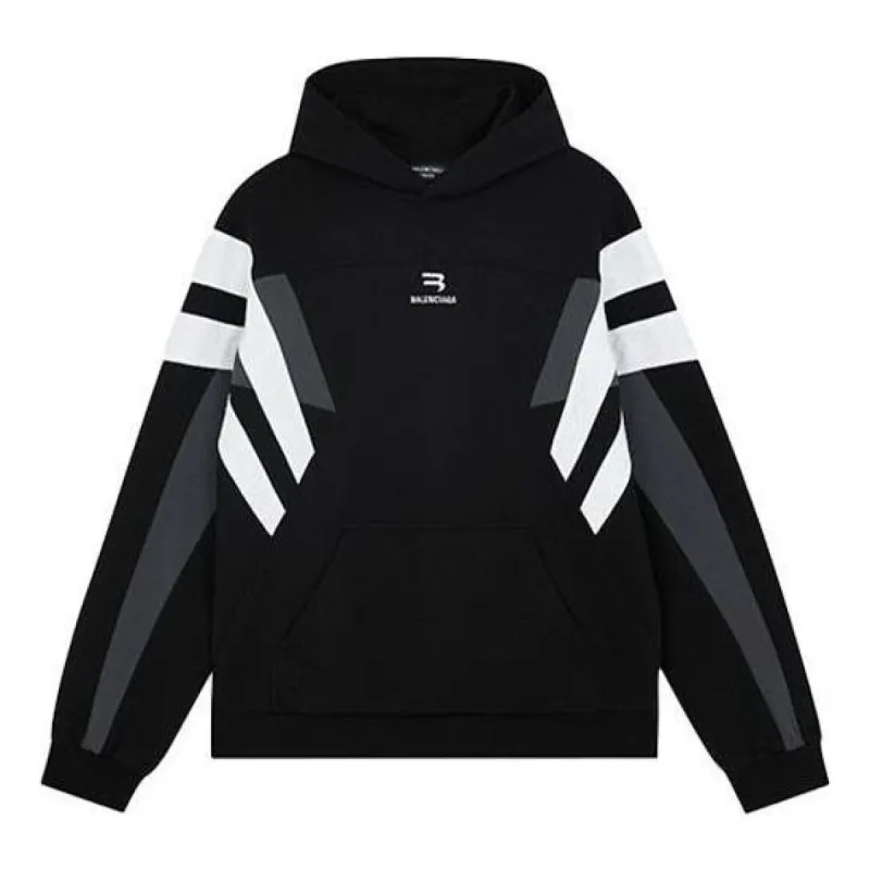 Balenciaga Sporty B Tracksuit Hoodie 'Black Grey White' 675322TLVA31150 sold by KicksCrew