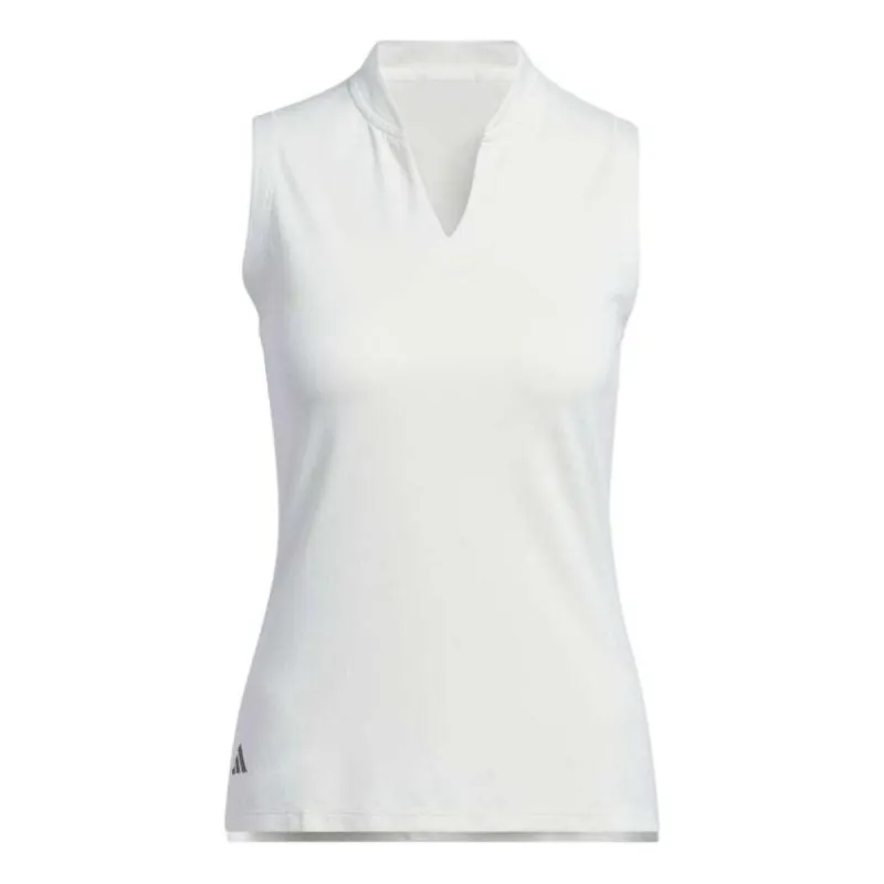 (WMNS) adidas Ultimate365 Textured Sleeveless Polo Shirt 'Beige' IN2553 sold by KicksCrew