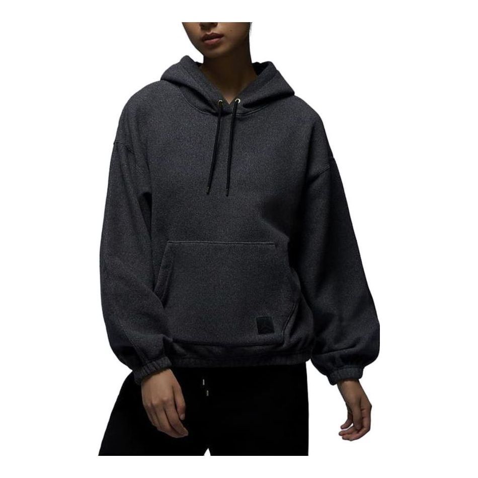 (WMNS) Air Jordan Flight Fleece Winterized Hoodie Asia Sizing 'Black Heather' FD7238-010 sold by KicksCrew