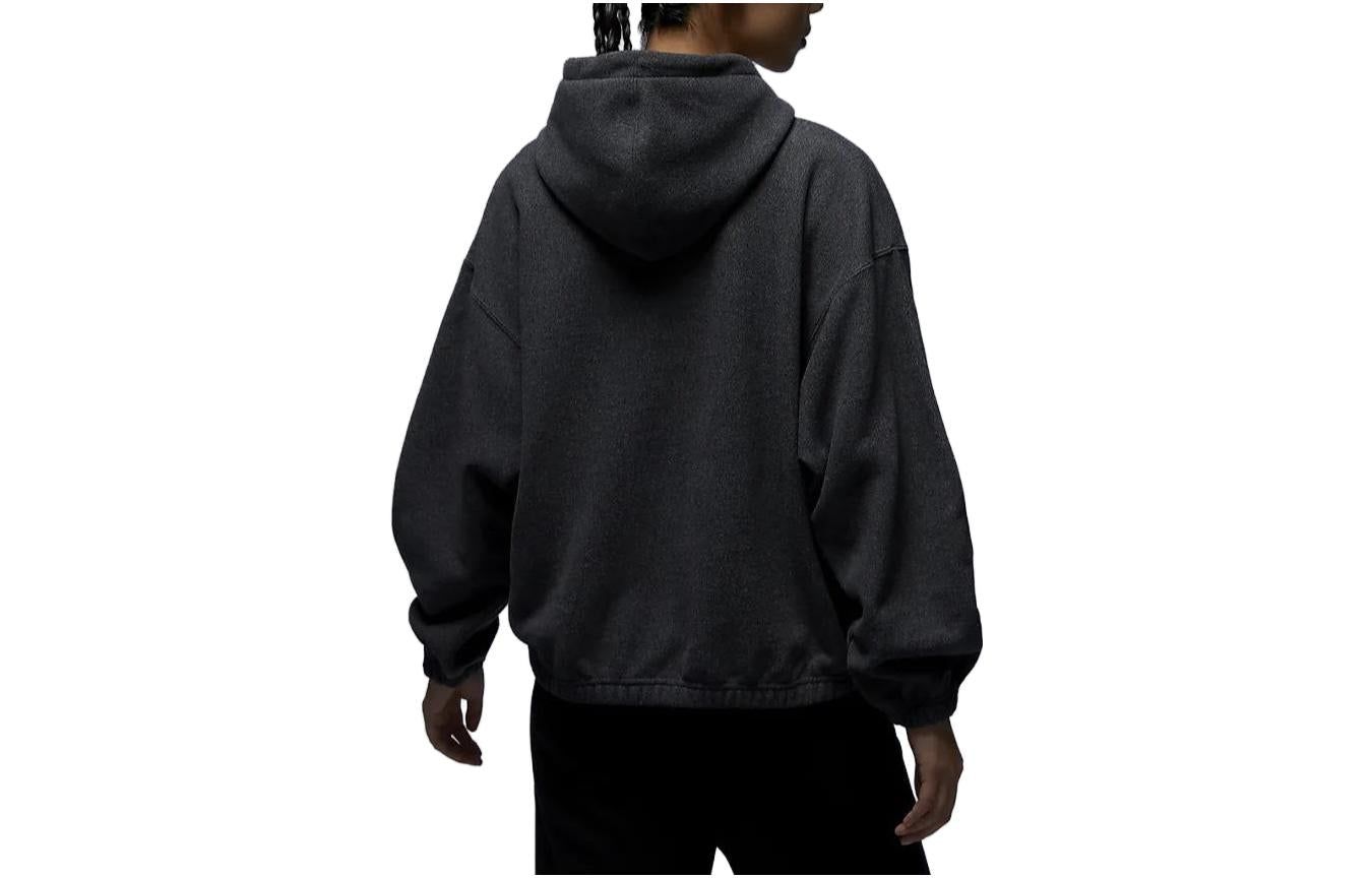 (WMNS) Air Jordan Flight Fleece Winterized Hoodie Asia Sizing 'Black Heather' FD7238-010 sold by KicksCrew product image thumbnail 3