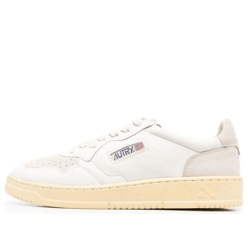 AUTRY Medalist Low Suede and Leather 'White Cream' AULM-SL01 sold by KicksCrew