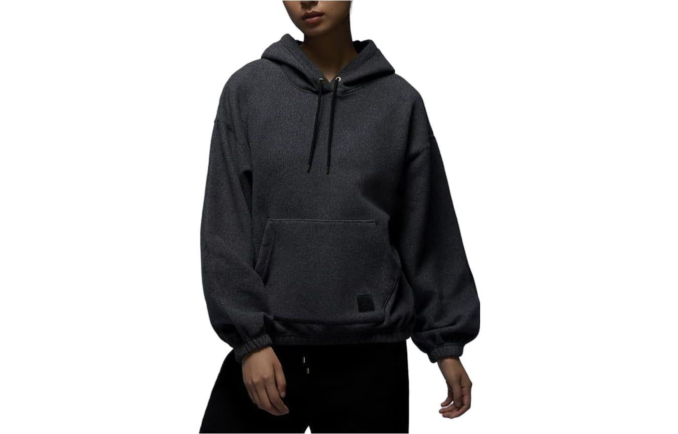 (WMNS) Air Jordan Flight Fleece Winterized Hoodie Asia Sizing 'Black Heather' FD7238-010 sold by KicksCrew product image thumbnail 2