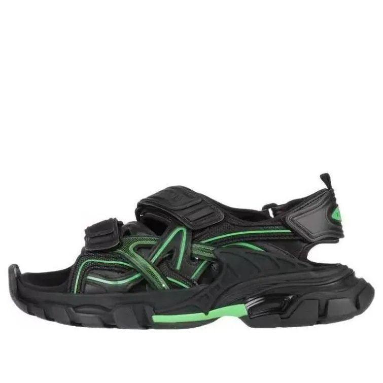 (WMNS) Balenciaga Track 2.0 Sandals 'Black Green' 617543W3AJ11030 sold by KicksCrew