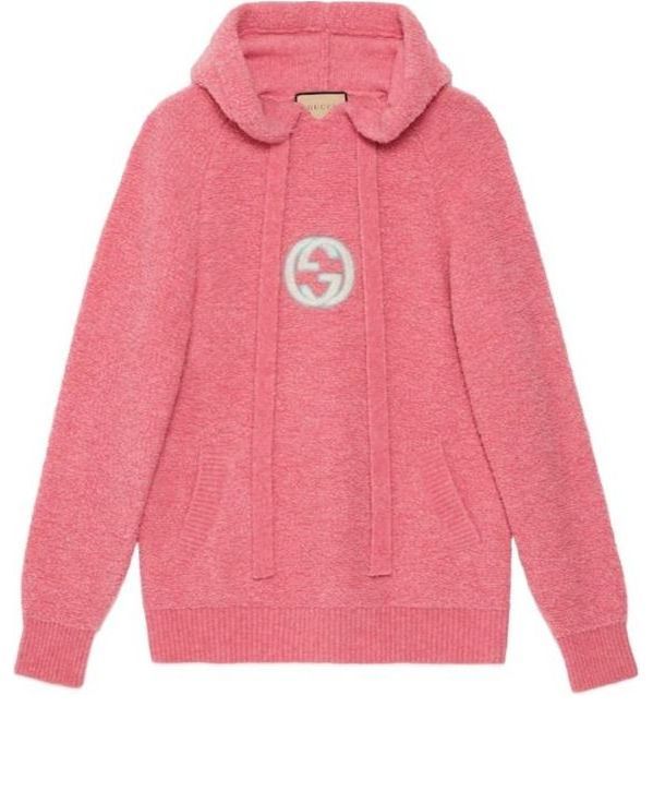 (WMNS) Gucci Interlocking G Bouclé Hoodie 'Pink' 766086-XKDMG-5175 sold by KicksCrew