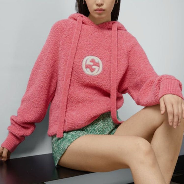 (WMNS) Gucci Interlocking G Bouclé Hoodie 'Pink' 766086-XKDMG-5175 sold by KicksCrew product image thumbnail 2