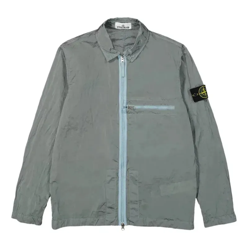 STONE ISLAND Compass Patch Zip Up Jacket 'Sky Blue' 781510919-V0041 sold by KicksCrew