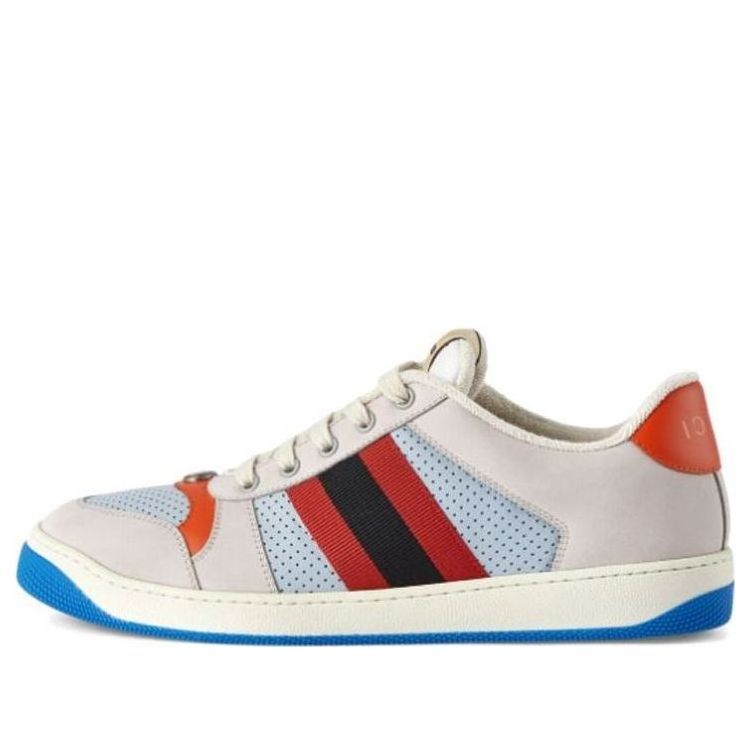 GUCCI Screener GG Leather Sneakers 'Grey Blue Red' 708296-0YIA0-1471 sold by KicksCrew
