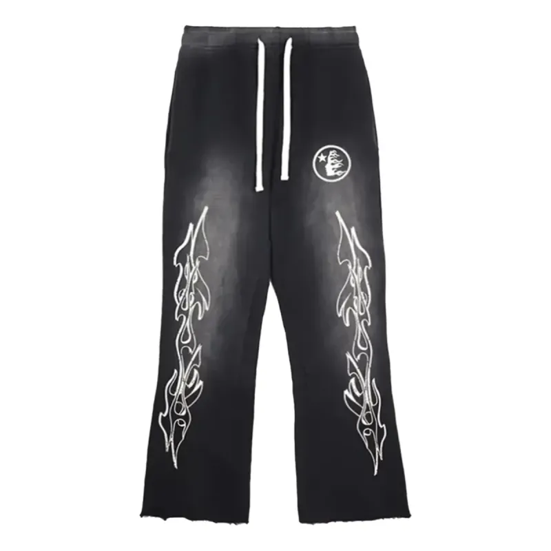 Hellstar Flame Flare Sweatpants 'Grey' FLAM03 sold by KicksCrew
