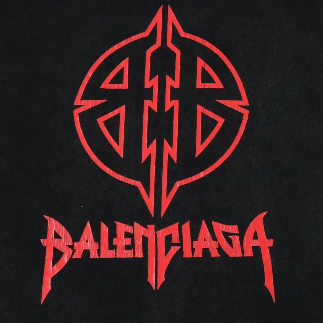 Balenciaga Metal BB Stencil T-shirt 'Black Red' 764235TPVI21568 sold by KicksCrew product image thumbnail 3