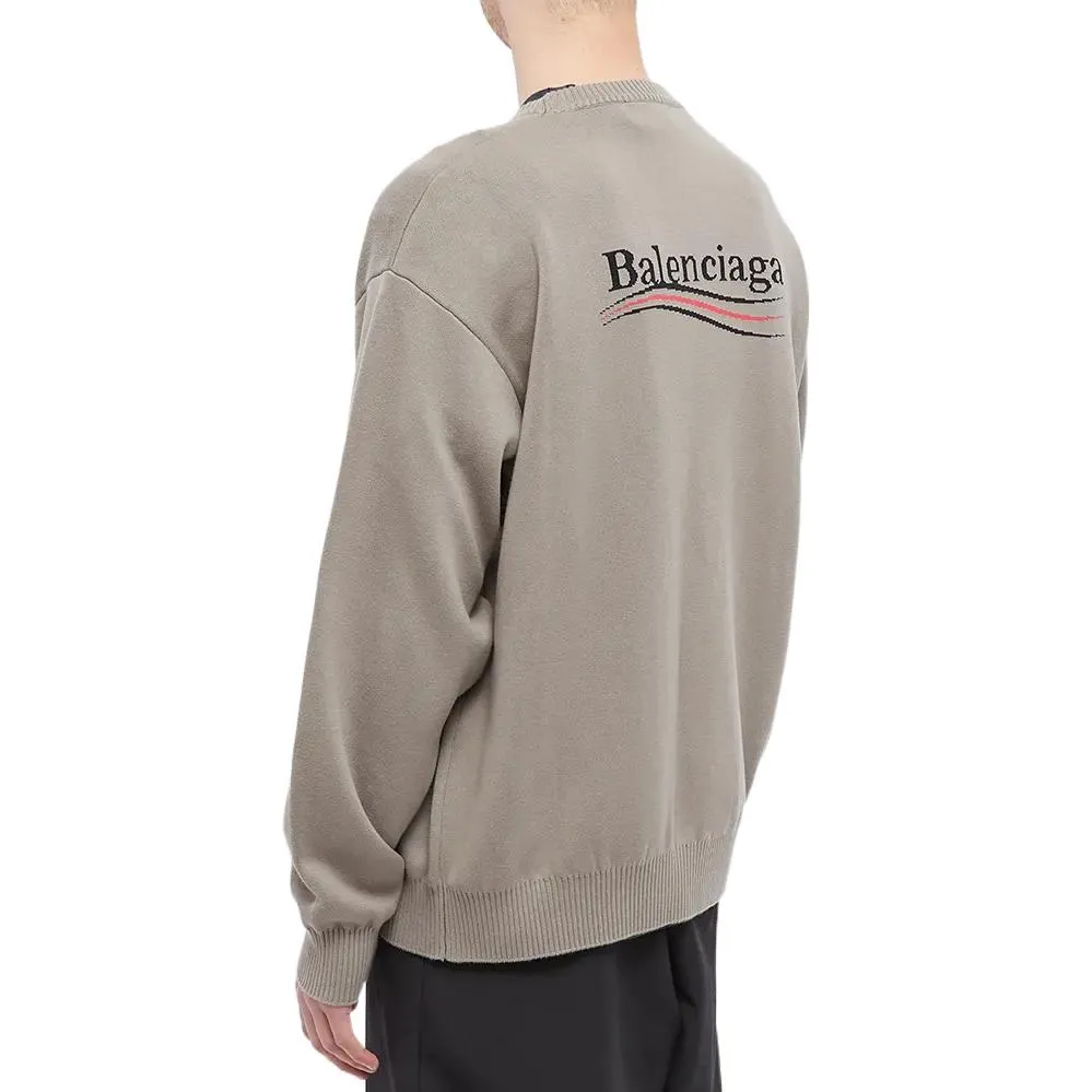 Balenciaga Political Campaign Crewneck Sweater 'Khaki' 695827T32385963 sold by KicksCrew product image thumbnail 4