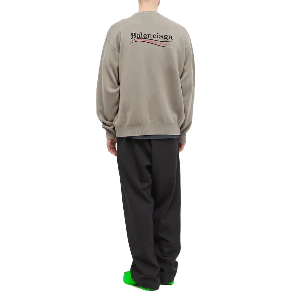 Balenciaga Political Campaign Crewneck Sweater 'Khaki' 695827T32385963 sold by KicksCrew product image thumbnail 2