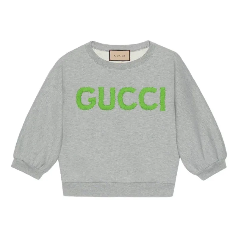(WMNS) Gucci Cotton Jersey Cropped Sweatshirt 'Grey' 768125-XJGDP-1056 sold by KicksCrew