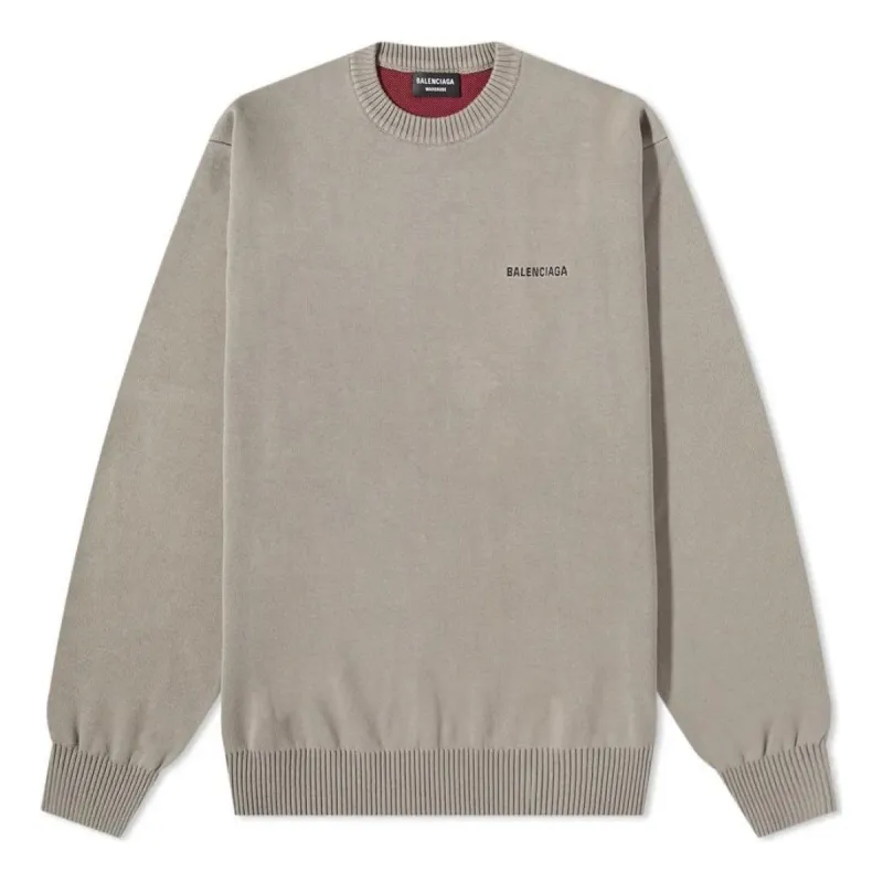 Balenciaga Political Campaign Crewneck Sweater 'Khaki' 695827T32385963 sold by KicksCrew