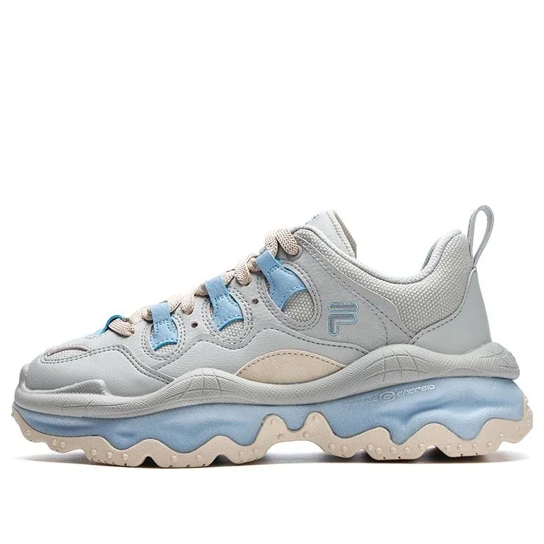 (WMNS) FILA FUSION QD96 Athletic Shoes 'Grey Beige Blue' T12W311203FQB sold by KicksCrew