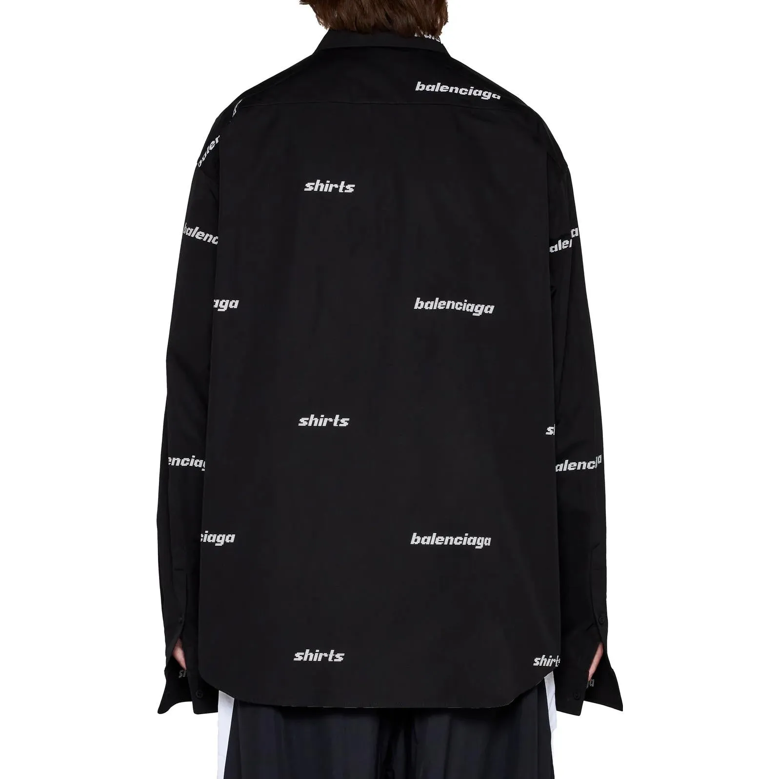 Balenciaga Logo Print Cotton Shirt 'Black' 662983TOL651070 sold by KicksCrew product image thumbnail 4