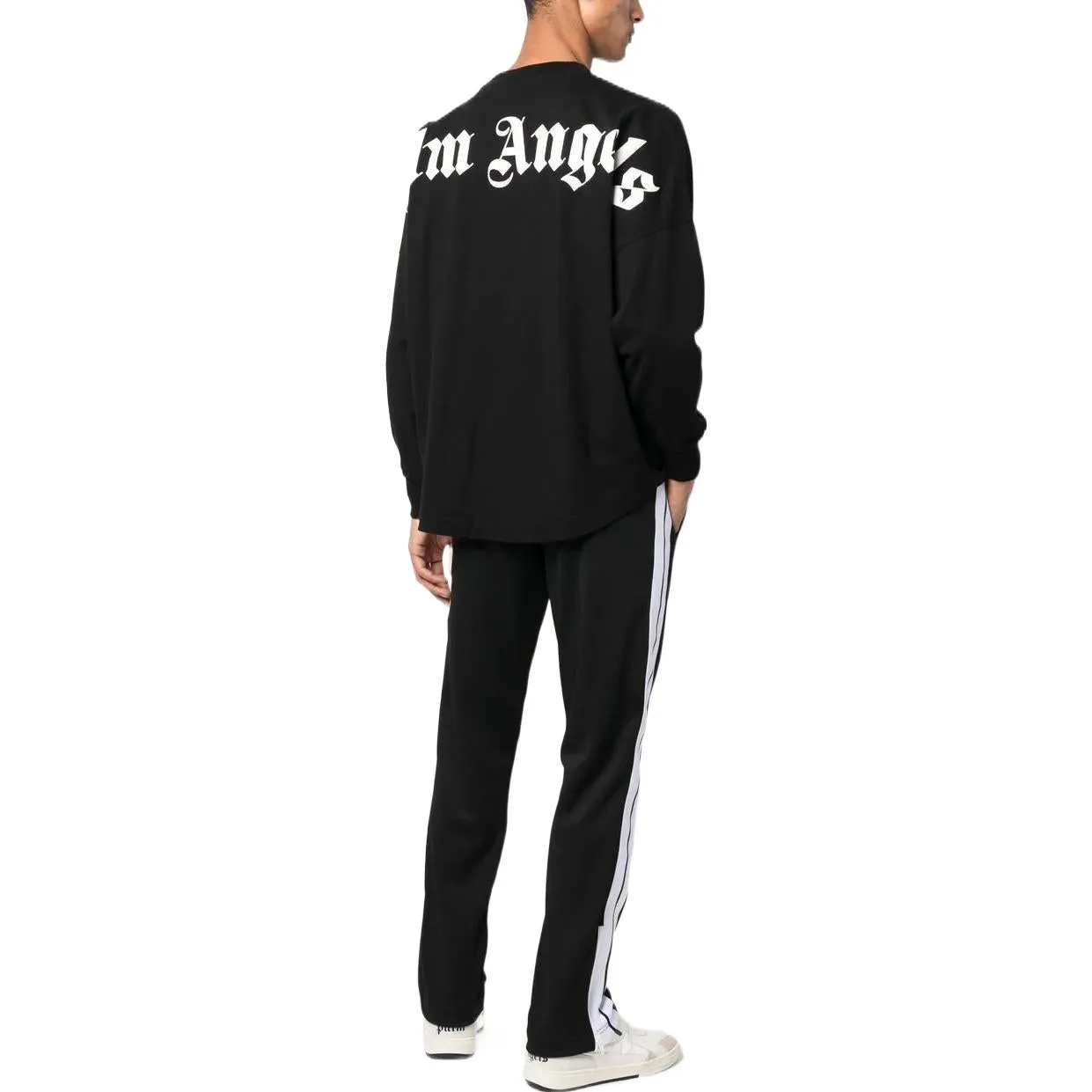 Palm Angels FW22 Logo Mock Neck Longsleeve T-Shirt 'Black White' PMAB001C99JER0041001 sold by KicksCrew product image thumbnail 2