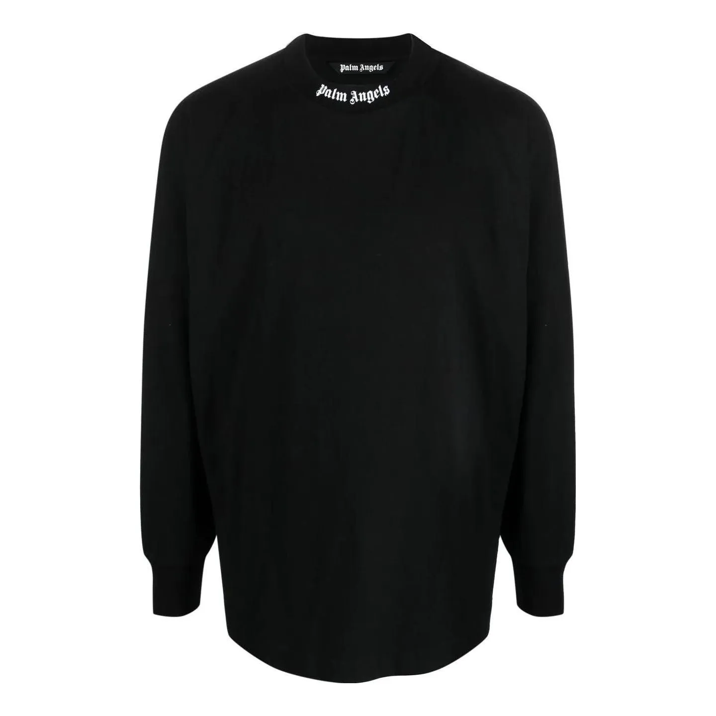 Palm Angels FW22 Logo Mock Neck Longsleeve T-Shirt 'Black White' PMAB001C99JER0041001 sold by KicksCrew