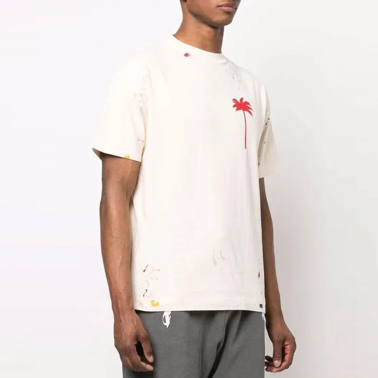 Palm Angels Palm Tree Painted T-shirt 'Off White Red' PMAA001S22JER0030325 sold by KicksCrew product image thumbnail 3