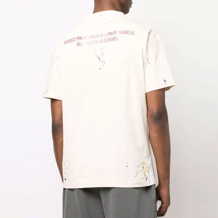 Palm Angels Palm Tree Painted T-shirt 'Off White Red' PMAA001S22JER0030325 sold by KicksCrew product image thumbnail 4