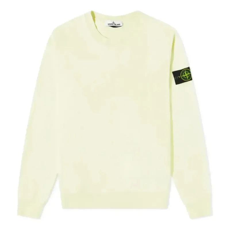 STONE ISLAND Garment Dyed Crewneck Sweatshirt 'Lemon' 741563051-V0031 sold by KicksCrew