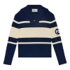 Gucci Interlocking G Knit Cotton Sweater 'Blue Ivory' 773055-XKDXB-4492 sold by KicksCrew